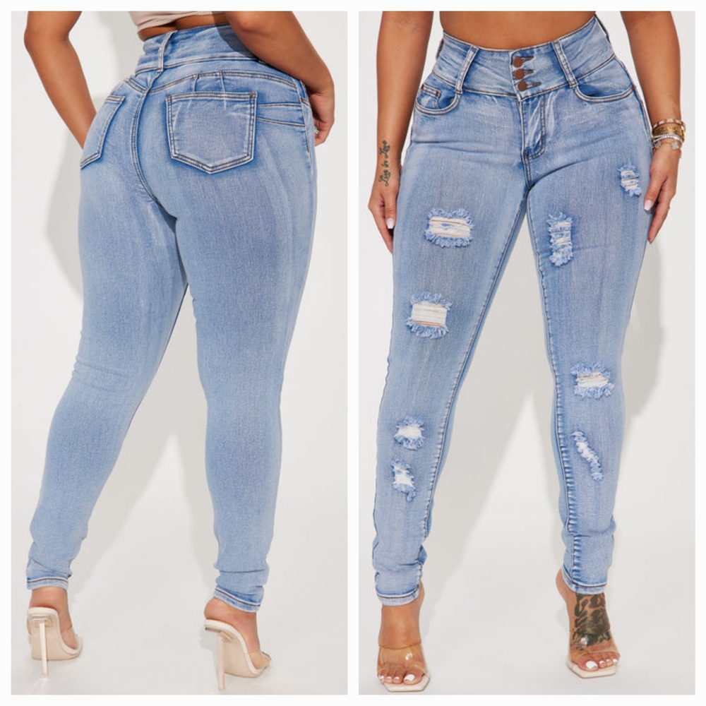 Fashion Nova Baby Got Back Booty Lifting Jeans - Light Blue Wash